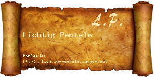 Lichtig Pentele névjegykártya